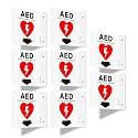 T&amp;R AED Sign, Automated External Defibrillator with Down Arrow - 8 Pack - 6 x 6 Inches Acrylic, 2 pre-drilled holes, Includes Matching Screws, Use for Office/Business