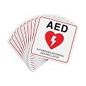 T&R AED Stickers - 10 Pack - 5 x 5 Inches Reflective Label, UV resistant, waterproof, fade and scratch resistant, suitable for indoor and outdoor