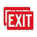 T&amp;R Large Exit Sign - 2 Pack - 14 x 10 Inches Rust Free .040 Aluminum Reflective - UV Protected, Waterproof and Fade Resistant - 4 Pre-drilled Holes