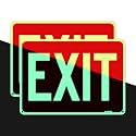 T&R Large Exit Sign - 2 Pack - - 14 x 10 Inches Rust Free .040 Aluminum Glow-In-The-Dark - UV Protected, Waterproof and Fade Resistant - 4 Pre-drilled Holes