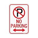 T&R Large No Parking Sign, 18" x 12" Engineer Grade Reflective Sheeting, Rust Free Aluminum, Waterproof, Fade Resistant, 2 Pre-drilled Holes