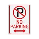T&R Large No Parking Sign - 14 x 10 Inches Rust Free .040 Aluminum Reflective - UV Protected, Waterproof and Fade Resistant - 6 Pre-drilled Holes