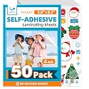 T&W SAME FILM 50 Pack Self Adhesive Laminating Sheets, 4mil, 5.8 x 8.3 Inch Laminating Sheets, Self Sealing Laminating Sheets for Laminator, Round Corner, No Heat, No Machine Needed (A5)