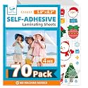 T&W SAME FILM 70 Pack Self Adhesive Laminating Sheets, 4mil, 5.8 x 8.3 Inch Laminator Sheets, Self Sealing Laminating Sheets for Laminator, Round Corner, No Heat, No Machine Needed (A5)