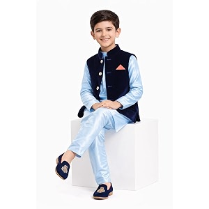 td ethinic wear velvet western style sleeveless half blazer fancy coat jacket for kids boys
