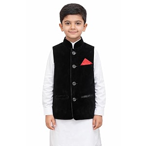 td ethinic wear velvet western style sleeveless half blazer fancy coat jacket for kids boys