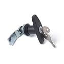 T-Handle Door Lock Latch for Truck Cap, Camper Trailer, Cabinet, Garage, Car RV Toolbox (Black, 1 Pack)