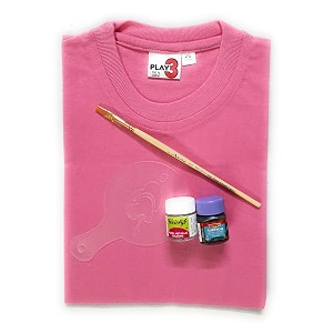 T-Shirt with Fabric Paints Paint Brush and