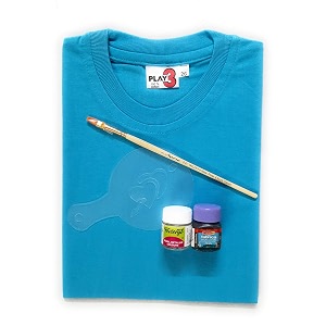 T-Shirt with Fabric Paints Paint Brush and