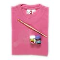 T-Shirt with Fabric Paints Paint Brush and