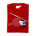 T-Shirt with Fabric Paints Paint Brush and