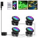 T-SUN Colored Pond Lights LED Underwater with APP and Remote Control 4 Pack
