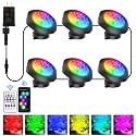 T-SUN Pond Lights LED Underwater 16M Colors with App and Remote 6 Pack