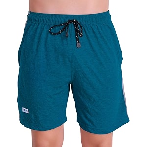 t t cotton blend shorts for men  regular fit  elasticated amp zipper  2 sided pockets amp 1 back pocket  solid  above knee length bermuda short  ideal for casual outings