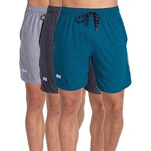 t t cotton blend shorts for men  regular fit  elasticated amp zipper  2 sided pockets amp 1 back pocket  solid  above knee length bermuda short  ideal for casual outings