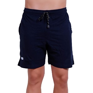 t t cotton blend shorts for men  regular fit  elasticated amp zipper  2 sided pockets amp 1 back pocket  solid  above knee length bermuda short  ideal for casual outings