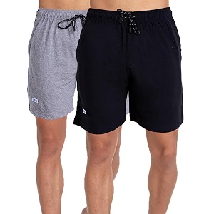 t t cotton blend shorts for men  regular fit  elasticated amp zipper  2 sided pockets amp 1 back pocket  solid  above knee length bermuda short  ideal for casual outings