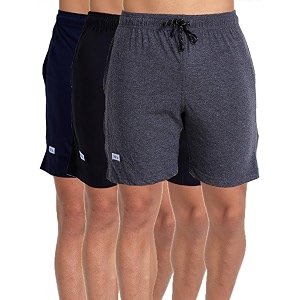 t t cotton blend shorts for men  regular fit  elasticated amp zipper  2 sided pockets amp 1 back pocket  solid  above knee length bermuda short  ideal for casual outings