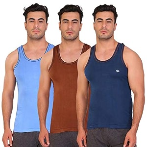 T T Men Solid Caption Dyed Vest