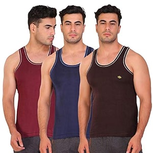 T T Men Solid Caption Dyed Vest
