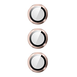 t teclusive ultra luxury metal camera ring lens protector with glass compatible for galaxy s23  s23 plus  full protection camera tempered guard  set of 3 rings s23  s23 plus gold
