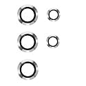 T TECLUSIVE Ultra Luxury Metal Camera Ring Lens Protector with Glass Compatible for Galaxy S23 Ultra | Full Protection Camera Tempered Guard | Set of 5 Rings (S23 Ultra, Silver)
