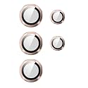 T TECLUSIVE Ultra Luxury Metal Camera Ring Lens Protector with Glass Compatible for Galaxy S23 Ultra | Full Protection Camera Tempered Guard | Set of 5 Rings (S23 Ultra, Gold)