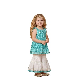 atun all things uber nice girls 100 cotton kurti amp sharara set  stylish printed outfit for kids  soft breathable fabric comfortable indian clothing set  co-ords set for girls