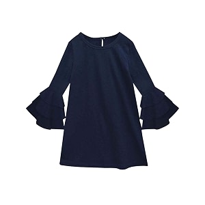 atun all things uber nice girls cotton a-line knee length long sleeve casual dress