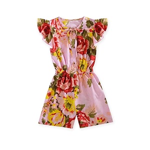 atun all things uber nice girls floral printed cotton above the knee jumpsuit
