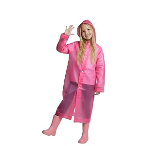 atun all things uber nice kids waterproof hooded long raincoat for girls  single layer rain protection with front button closure  lightweight bright color school rainwear for 614 years