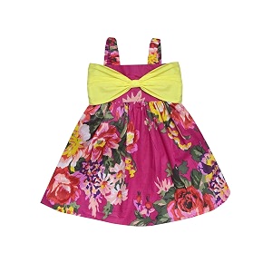 atun all things uber nice girls cotton shoulder strap empire mini party dress with bow
