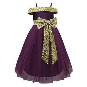 atun all things uber nice girls fit and flare off-shoulder tulle gown calf length special occasion party dress