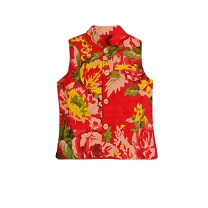 atun all things uber nice boys cotton floral printed collar neck sleeveless nehru jacket for festival ethnic wear
