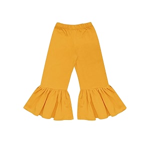 atun all things uber nice girls high rise regular elasticated waistband casual ruffle pants mustard