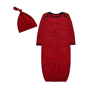 atun all things uber nice unisex kids cotton full length gown with knot hat set
