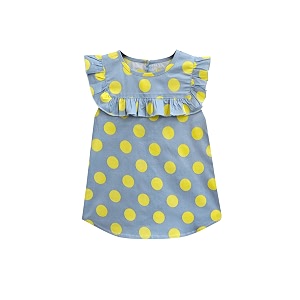 atun all things uber nice girl39s polka dots regular top gtop mdg_blue-yellow 3-6 months