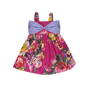 atun all things uber nice girls cotton shoulder strap empire mini party dress with bow