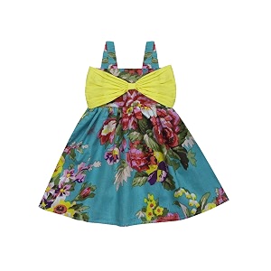 atun all things uber nice girls cotton shoulder strap empire mini party dress with bow
