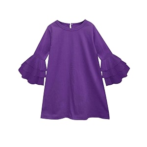 atun all things uber nice girls cotton a-line knee length long sleeve casual dress