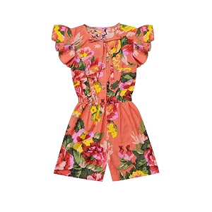 atun all things uber nice girls floral printed cotton above the knee jumpsuit