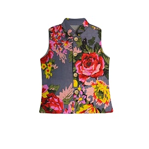 atun all things uber nice boys cotton floral printed collar neck sleeveless nehru jacket for festival ethnic wear