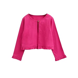 atun all things uber nice girls solid cotton cardigan  round neck standard length jacket