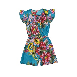atun all things uber nice girls floral printed cotton above the knee jumpsuit