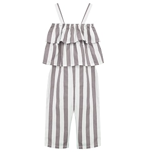 atun all things uber nice girls long length striped cotton jumpsuit  one piece dress