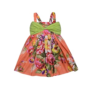 atun all things uber nice girls cotton shoulder strap empire mini party dress with bow