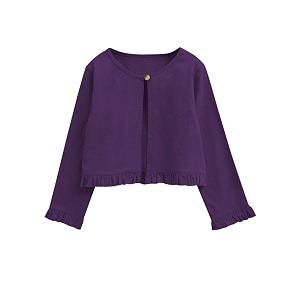 atun all things uber nice girls solid cotton cardigan  round neck standard length jacket
