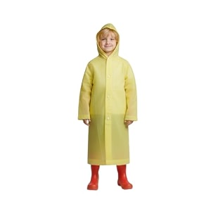 atun all things uber nice kids waterproof hooded long raincoat for boys  single layer rain protection with front button closure  lightweight bright color school rainwear for 614 years