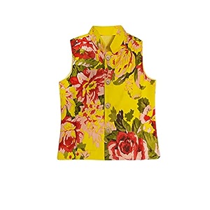 atun all things uber nice boys cotton floral printed collar neck sleeveless nehru jacket for festival ethnic wear