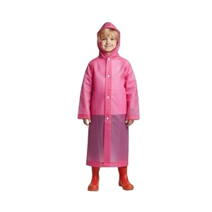 atun all things uber nice kids waterproof hooded long raincoat for boys  single layer rain protection with front button closure  lightweight bright color school rainwear for 614 years